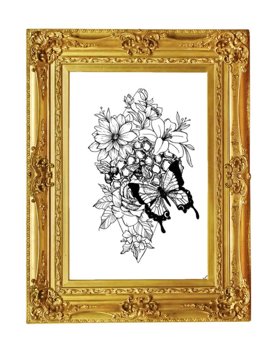 Honeycomb Flower Art Print