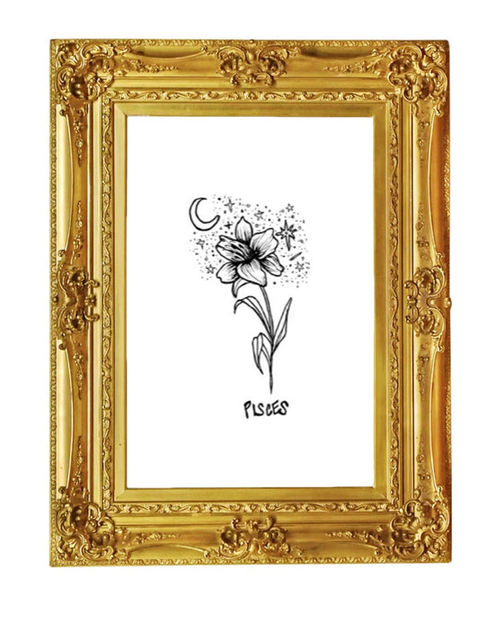 Pisces Flower Print