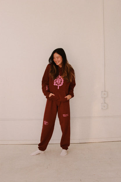 Self Love Sweatpants in Maroon