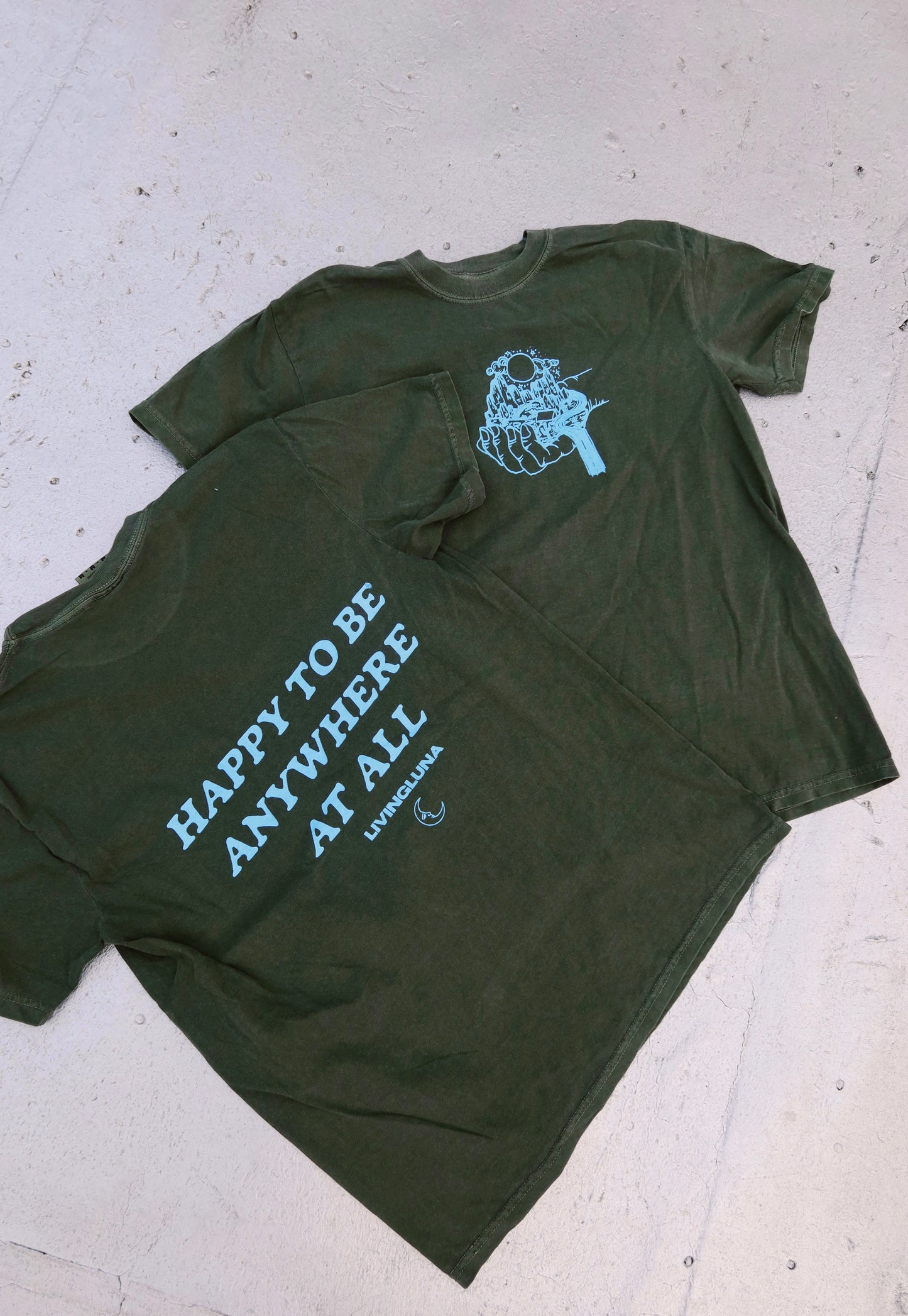 Happy To Be Anywhere At All Shirt in Olive