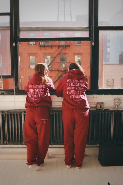 Self Love Sweatpants in Maroon